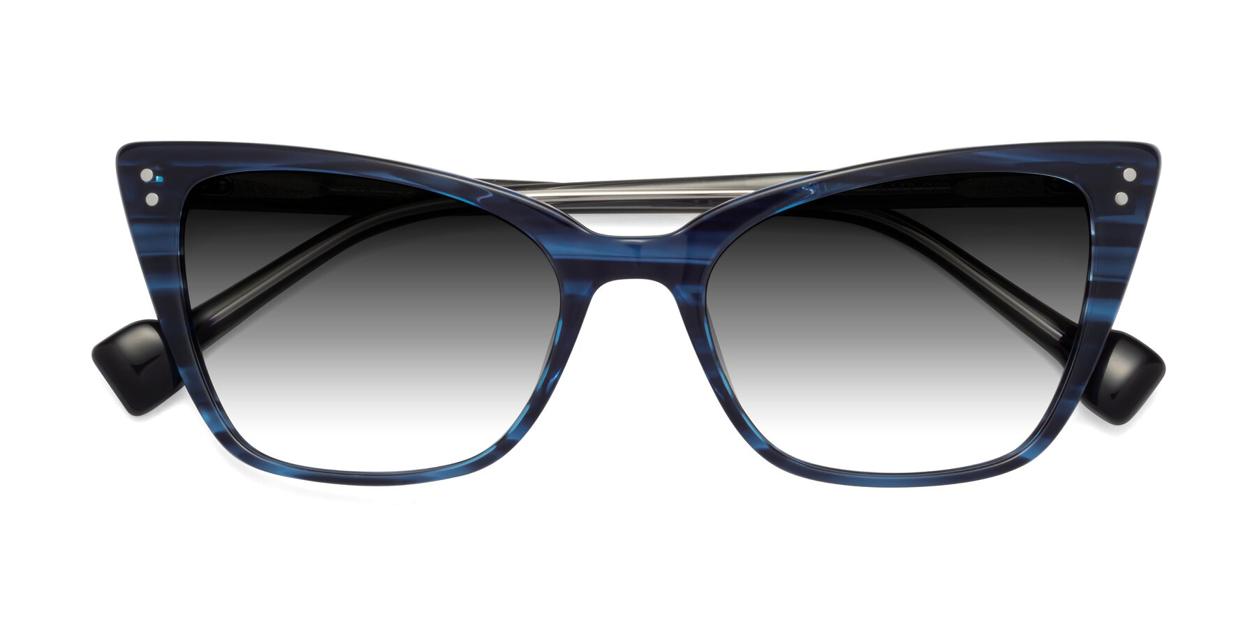 Folded Front of 1491 in Stripe Blue with Gray Gradient Lenses