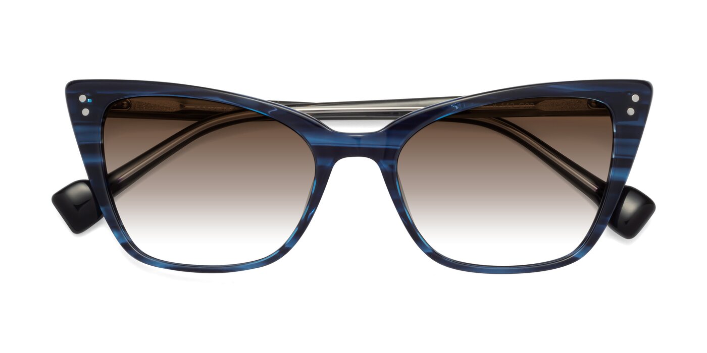 1491 - Stripe Blue Gradient Sunglasses