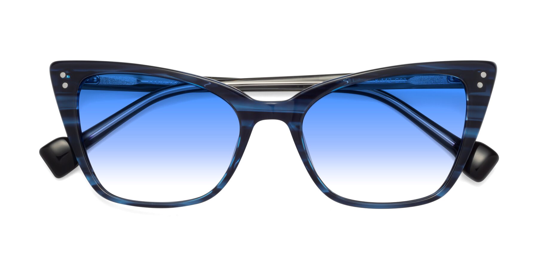 Folded Front of 1491 in Stripe Blue with Blue Gradient Lenses