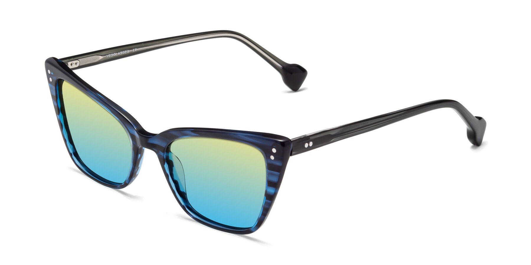 Angle of 1491 in Stripe Blue with Yellow / Blue Gradient Lenses