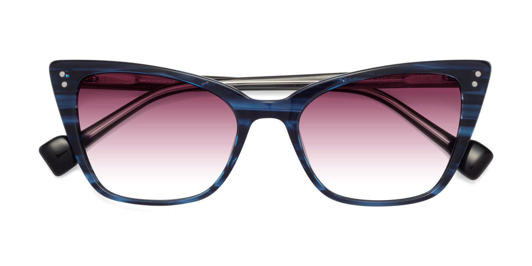 Folded Front of 1491 in Stripe Blue with Wine Gradient Lenses