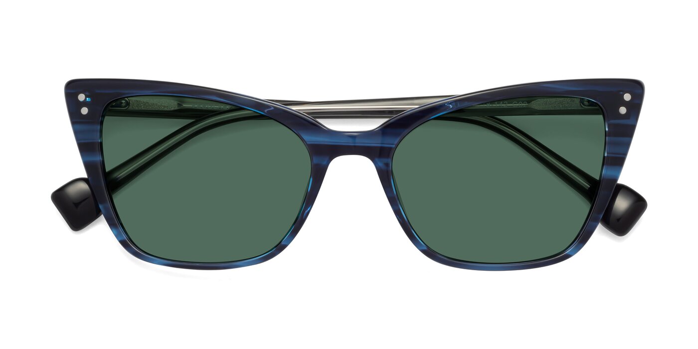 1491 - Stripe Blue Polarized Sunglasses