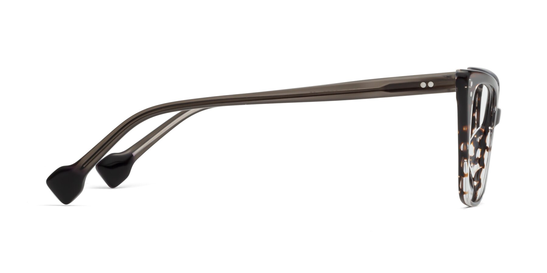 Side of 1491 in Stripe Brown with Clear Reading Eyeglass Lenses