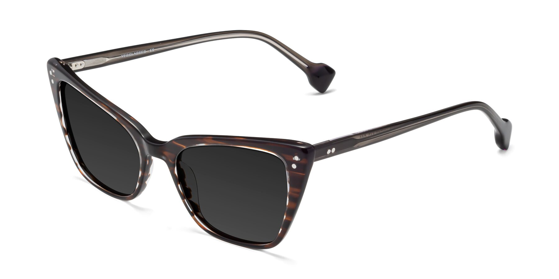 Angle of 1491 in Stripe Brown with Gray Polarized TAC Lenses