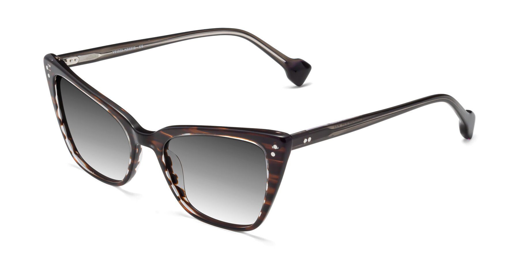 Angle of 1491 in Stripe Brown with Gray Gradient Lenses