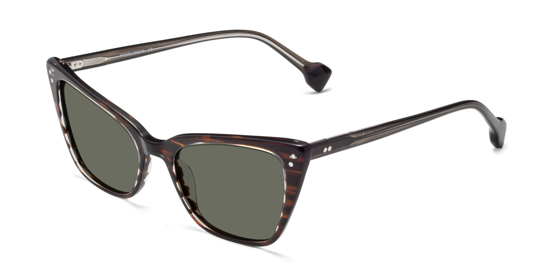 Angle of 1491 in Stripe Brown with Gray Polarized Lenses