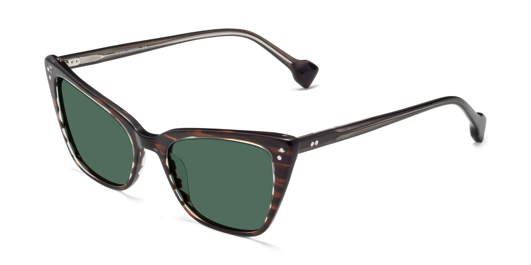 Angle of 1491 in Stripe Brown with Green Polarized Lenses