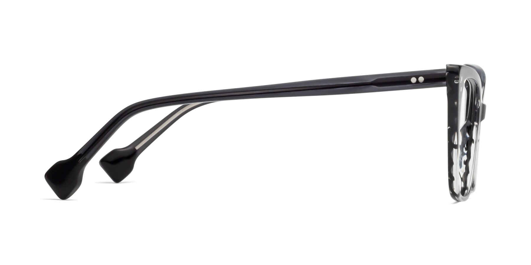 Side of 1491 in Stripe Gray with Clear Reading Eyeglass Lenses