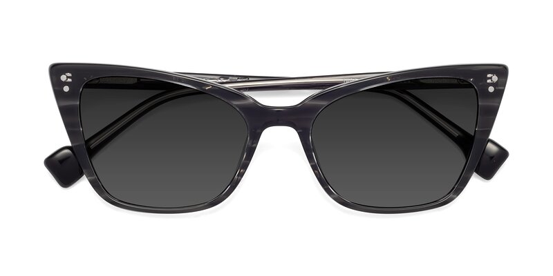 1491 - Stripe Gray Tinted Sunglasses