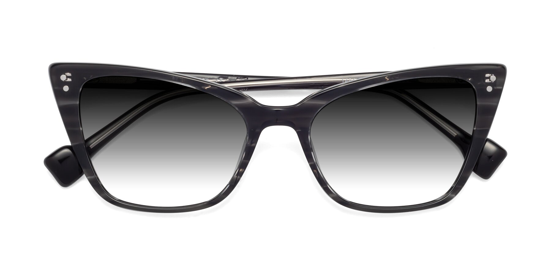 Folded Front of 1491 in Stripe Gray with Gray Gradient Lenses