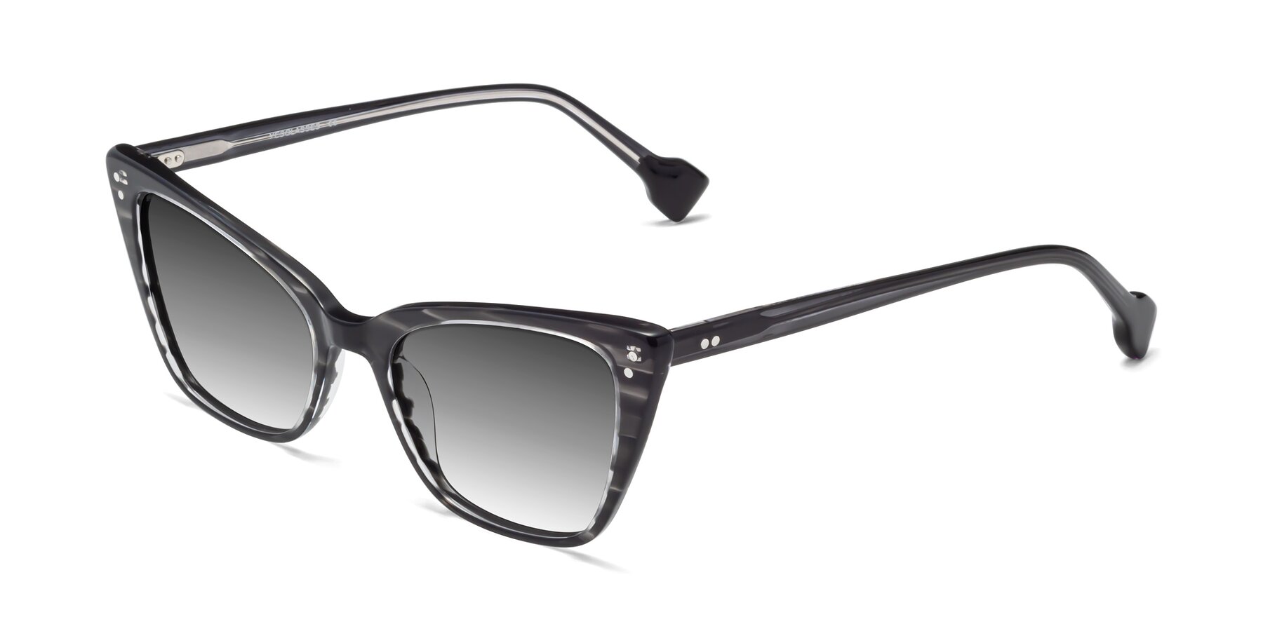 Angle of 1491 in Stripe Gray with Gray Gradient Lenses