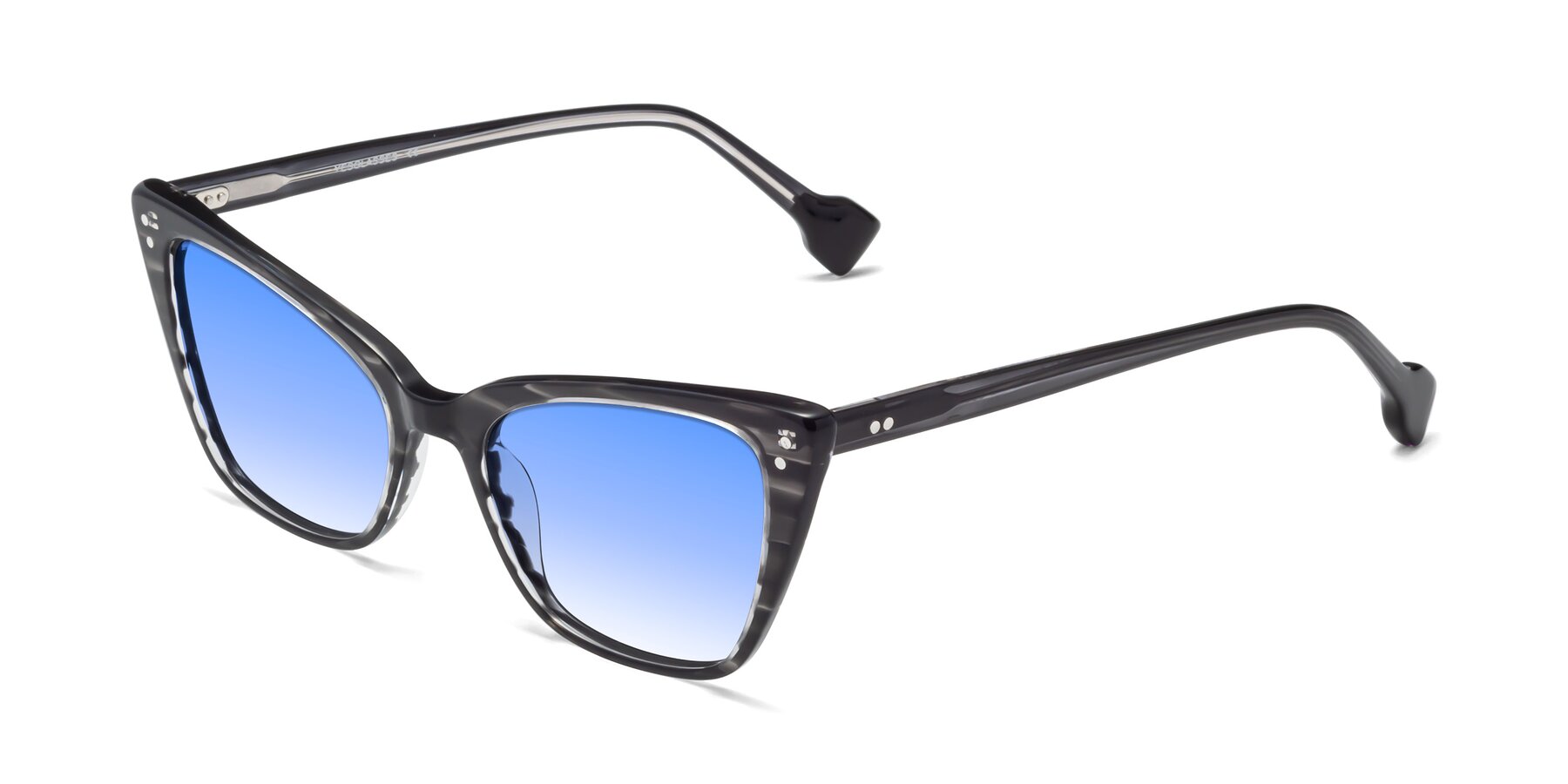 Angle of 1491 in Stripe Gray with Blue Gradient Lenses