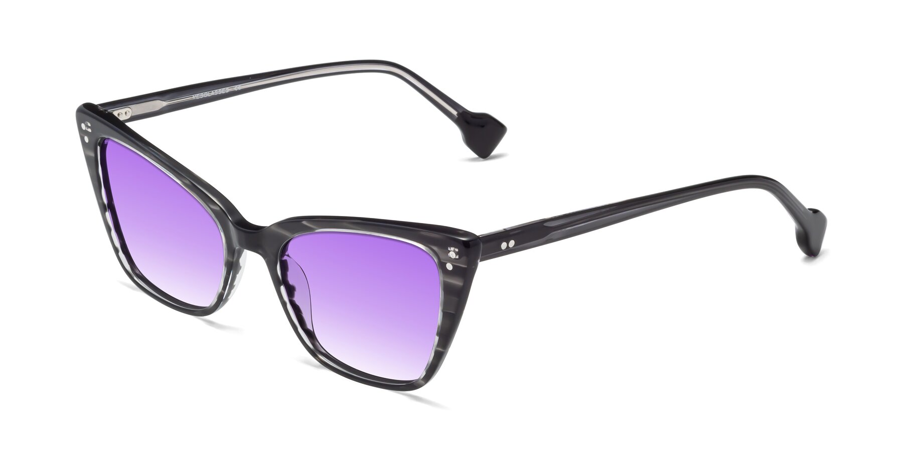 Angle of 1491 in Stripe Gray with Purple Gradient Lenses