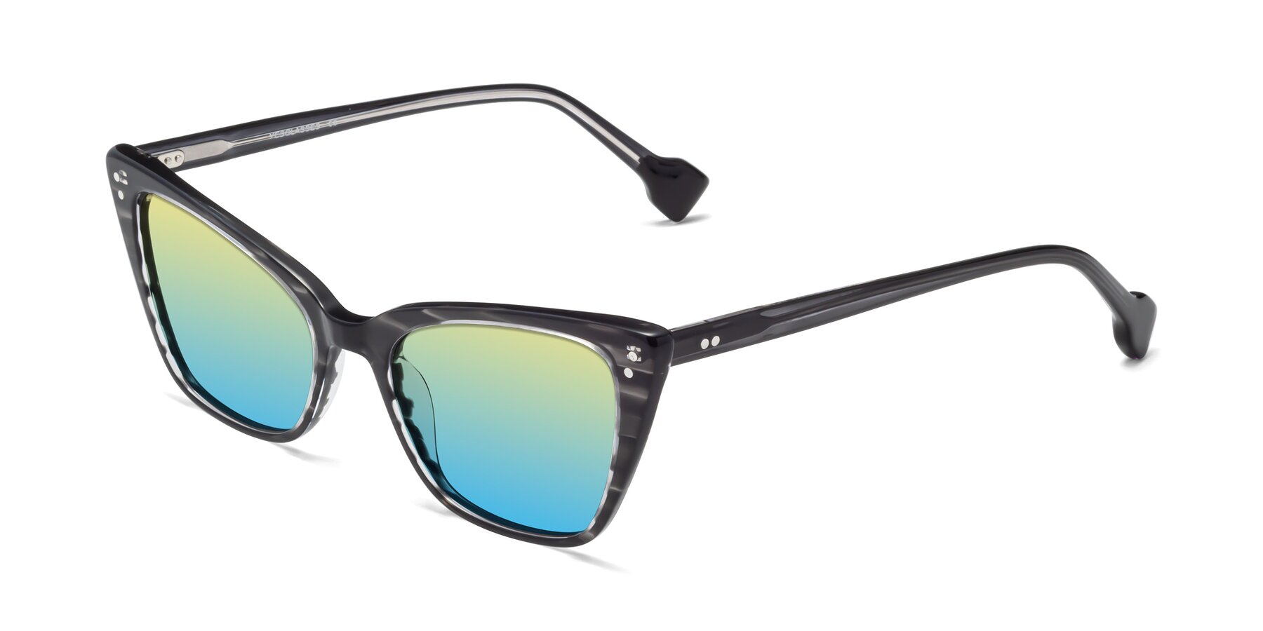 Angle of 1491 in Stripe Gray with Yellow / Blue Gradient Lenses