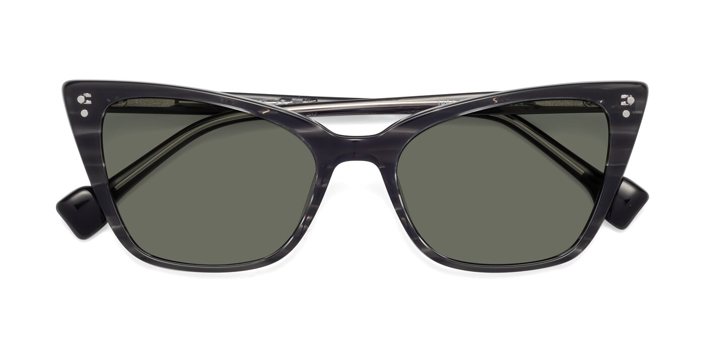 1491 - Stripe Gray Polarized Sunglasses