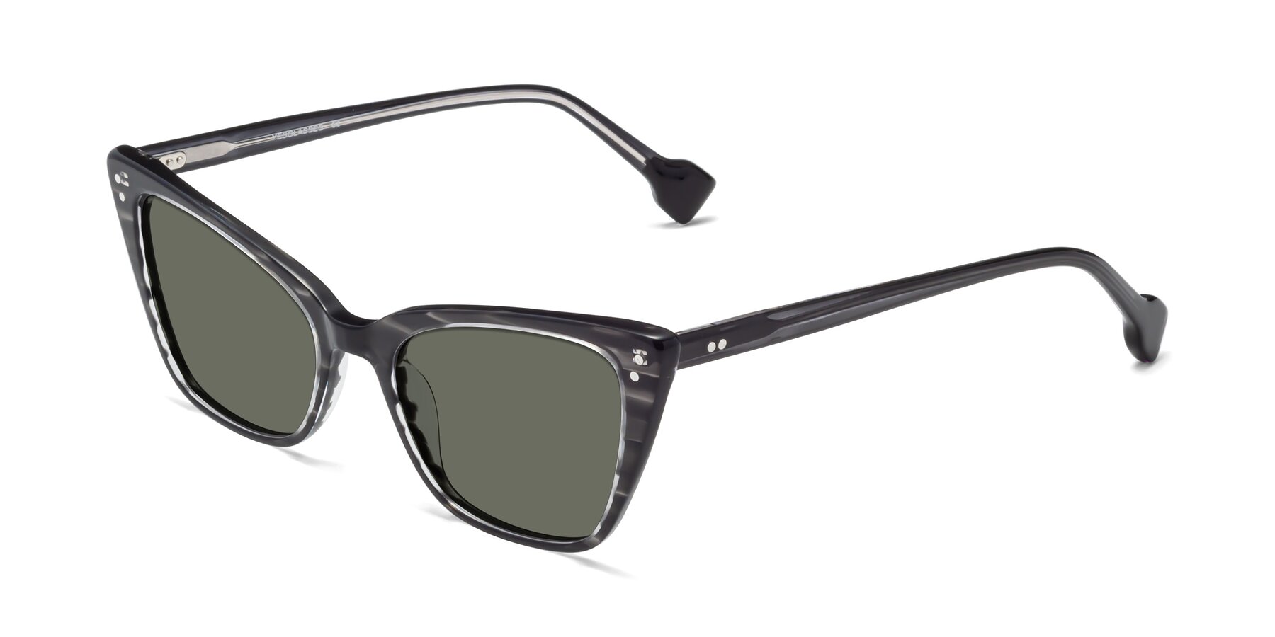 Angle of 1491 in Stripe Gray with Gray Polarized Lenses