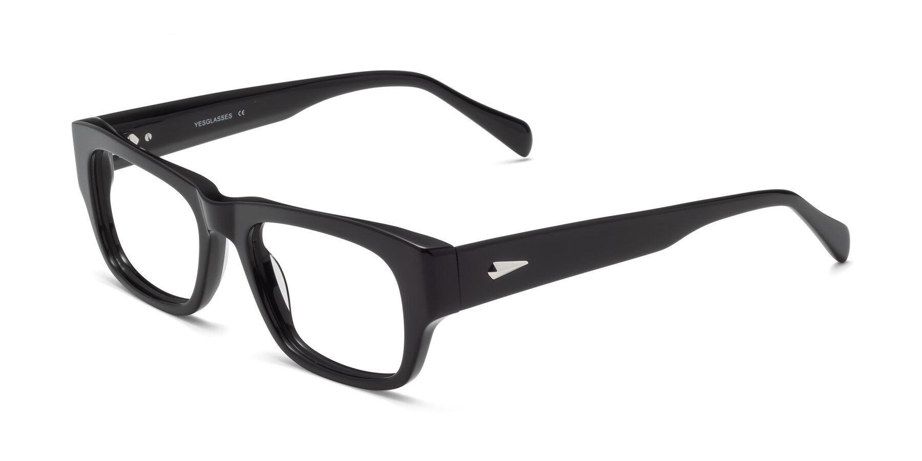 Angle of 1537 in Black with Clear Blue Light Blocking Lenses