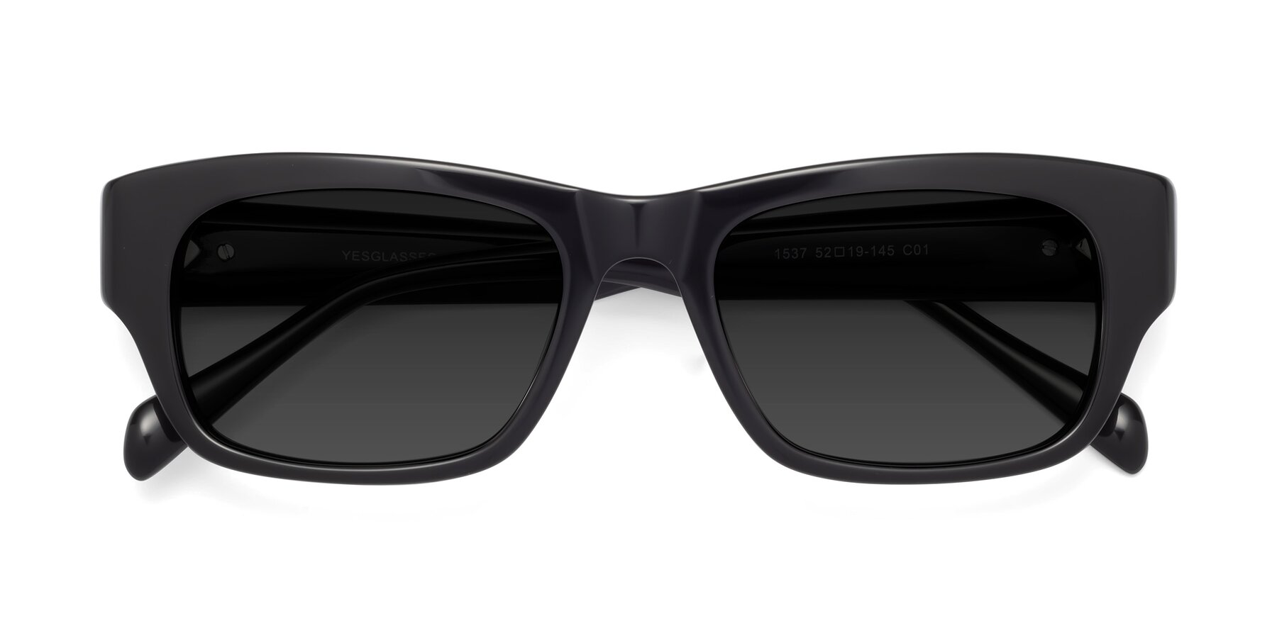Folded Front of 1537 in Black with Gray Polarized TAC Lenses