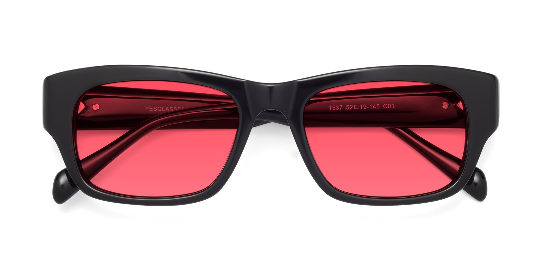 Folded Front of 1537 in Black with Red Tinted Lenses