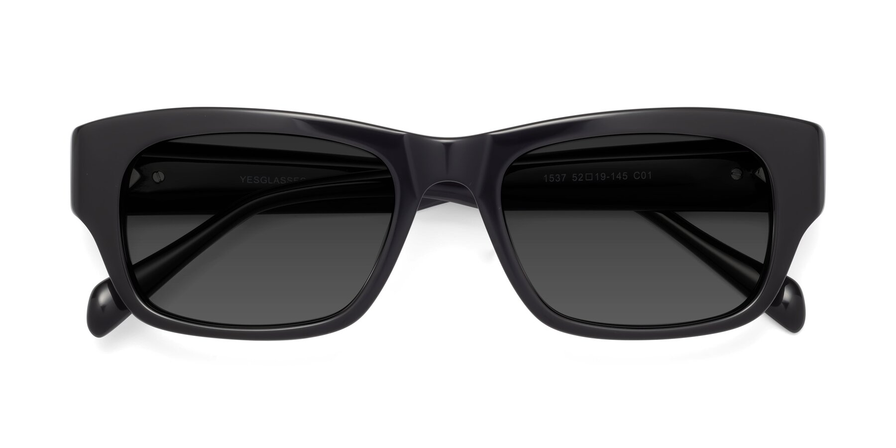 Folded Front of 1537 in Black with Gray Tinted Lenses