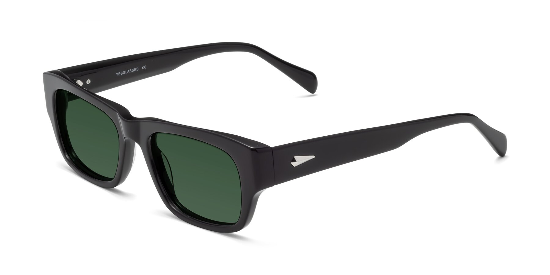 Angle of 1537 in Black with Green Tinted Lenses