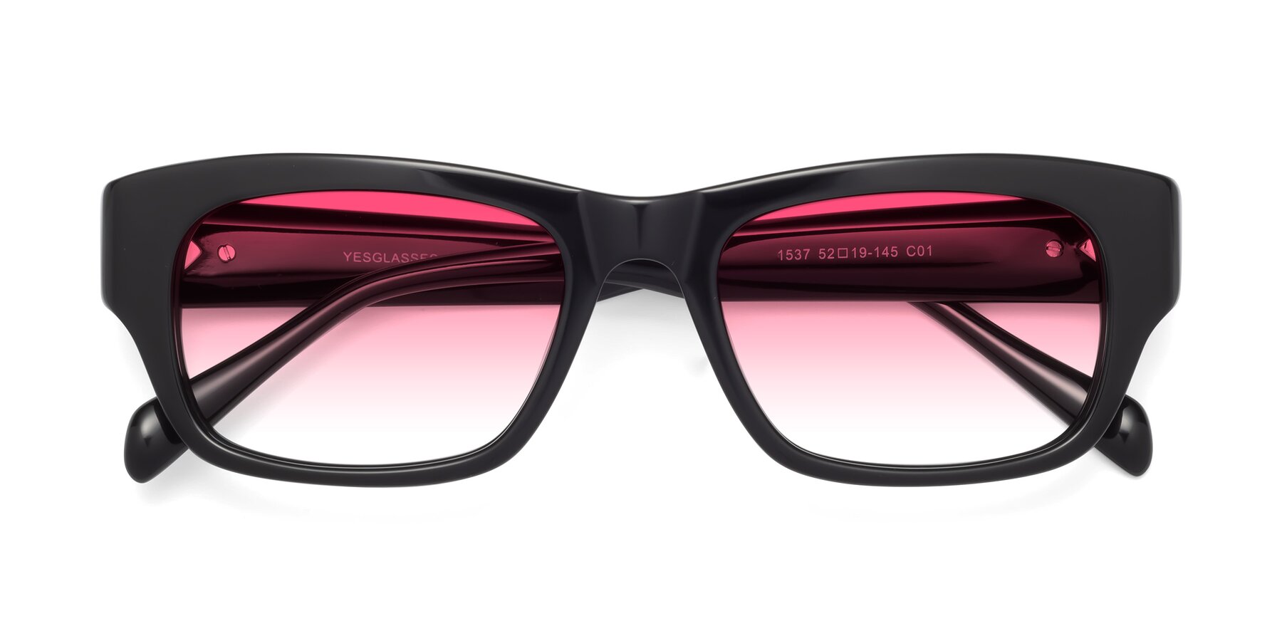 Folded Front of 1537 in Black with Pink Gradient Lenses