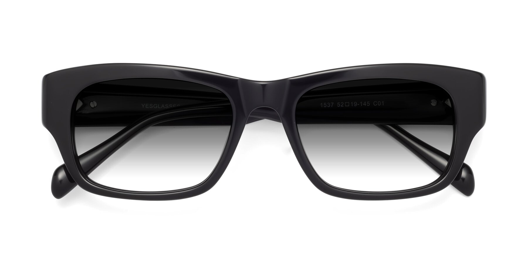 Folded Front of 1537 in Black with Gray Gradient Lenses