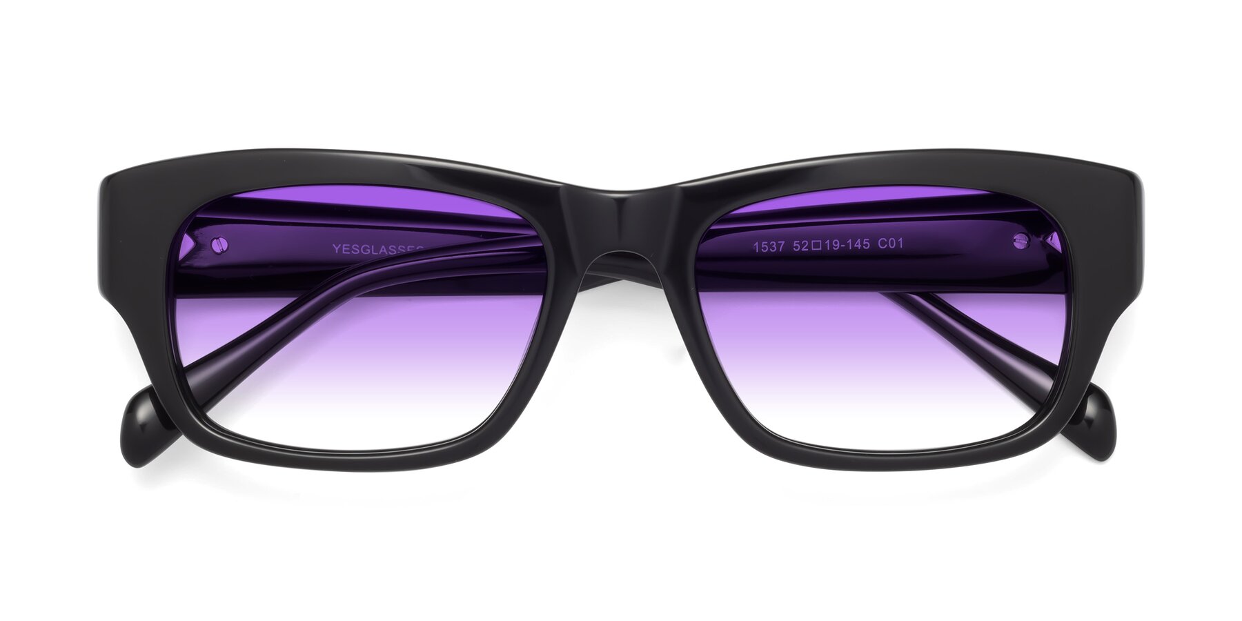 Folded Front of 1537 in Black with Purple Gradient Lenses