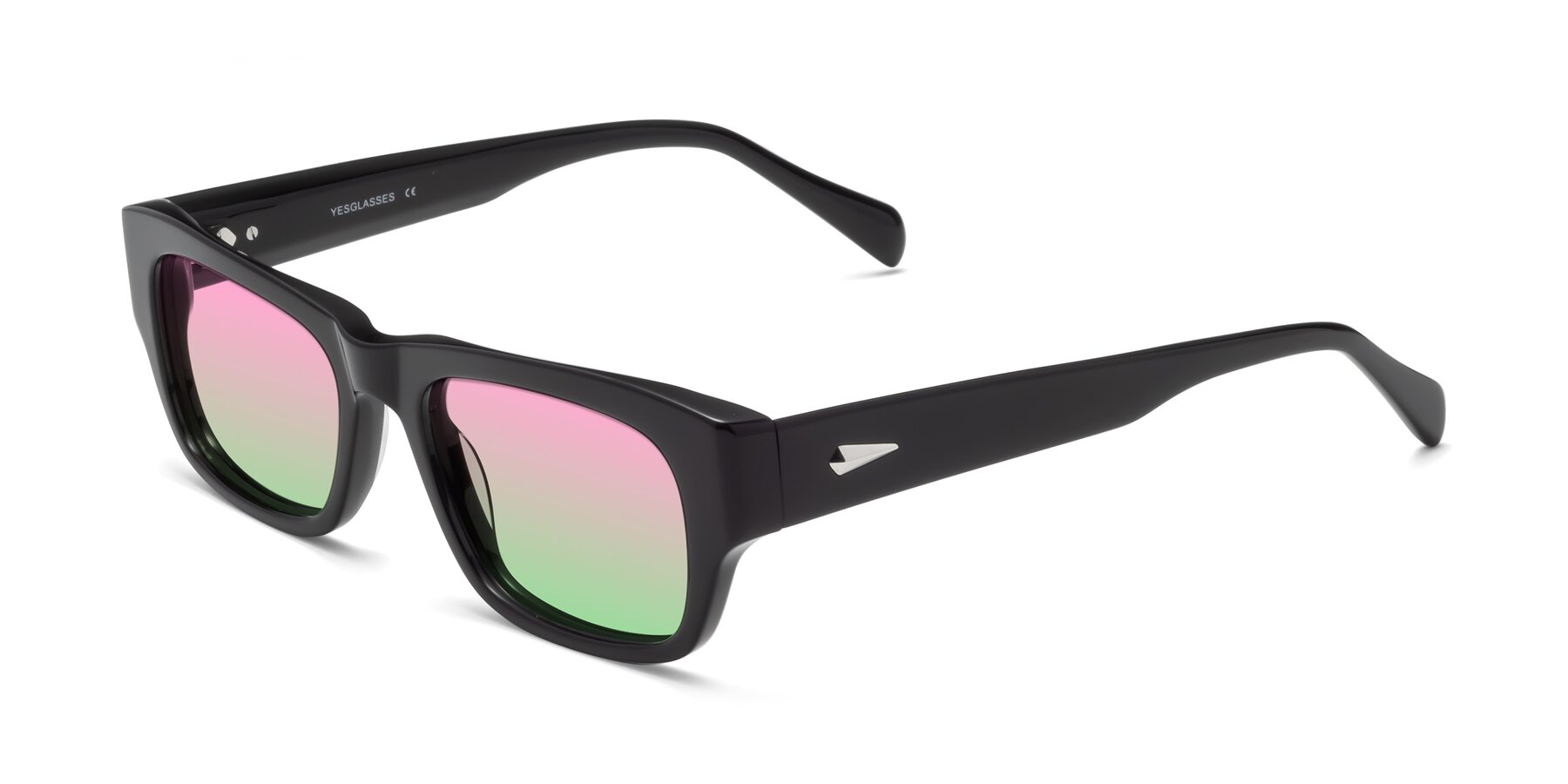 Angle of 1537 in Black with Pink / Green Gradient Lenses