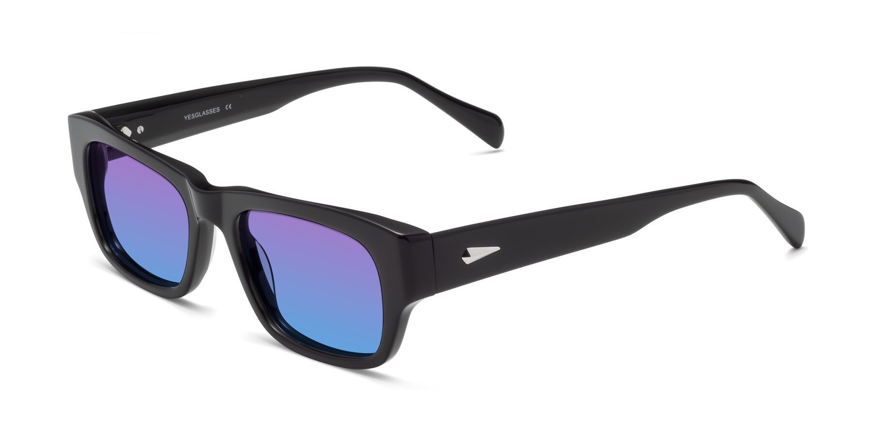 Angle of 1537 in Black with Purple / Blue Gradient Lenses