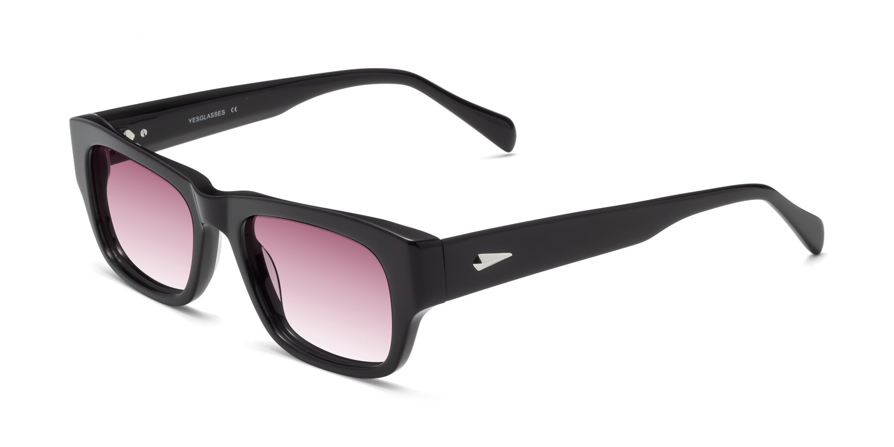 Angle of 1537 in Black with Wine Gradient Lenses