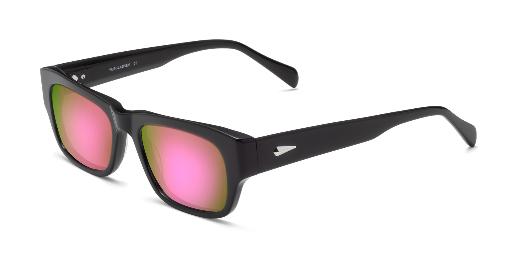 Angle of 1537 in Black with Pink Mirrored Lenses