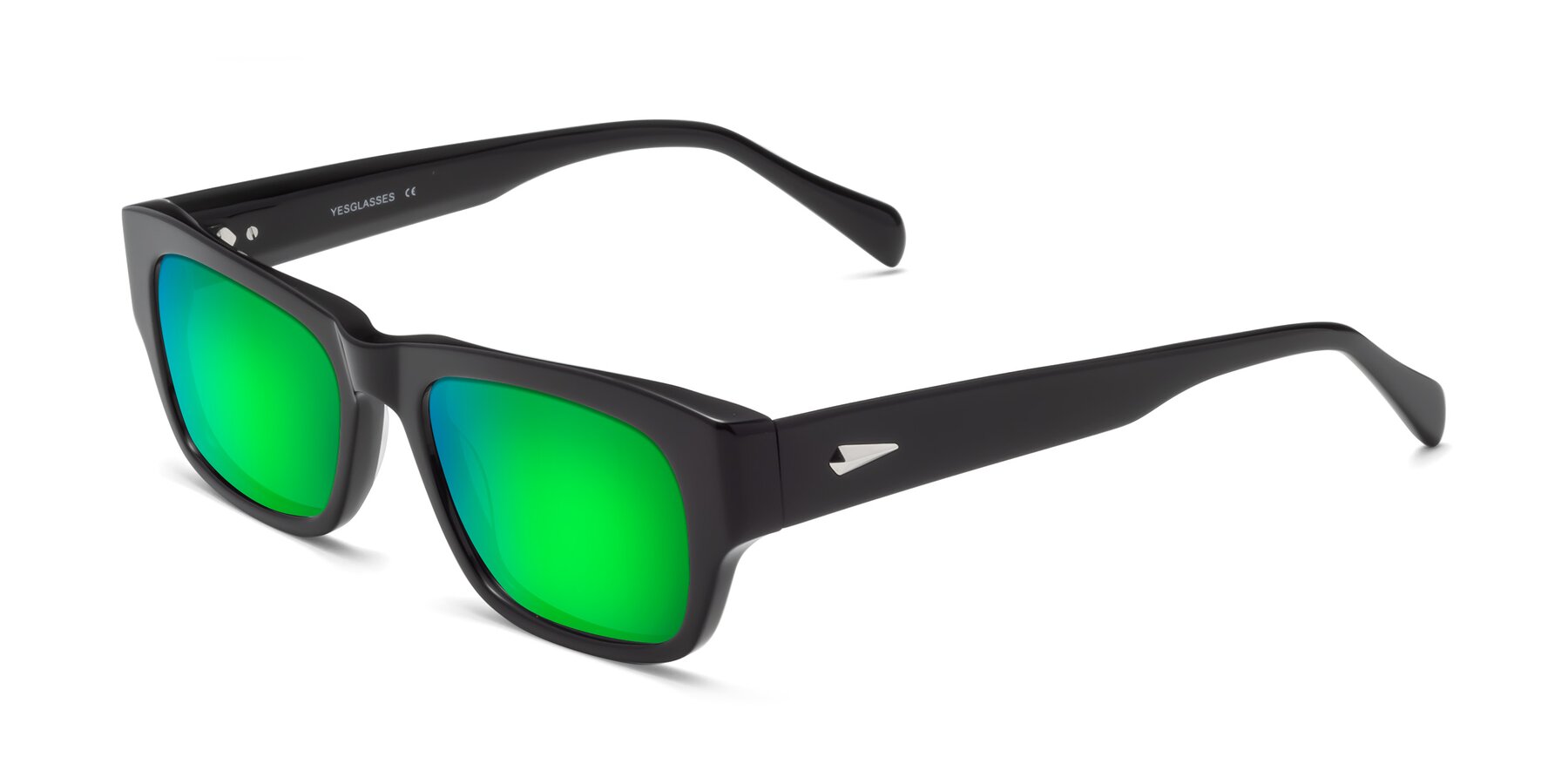 Angle of 1537 in Black with Green Mirrored Lenses