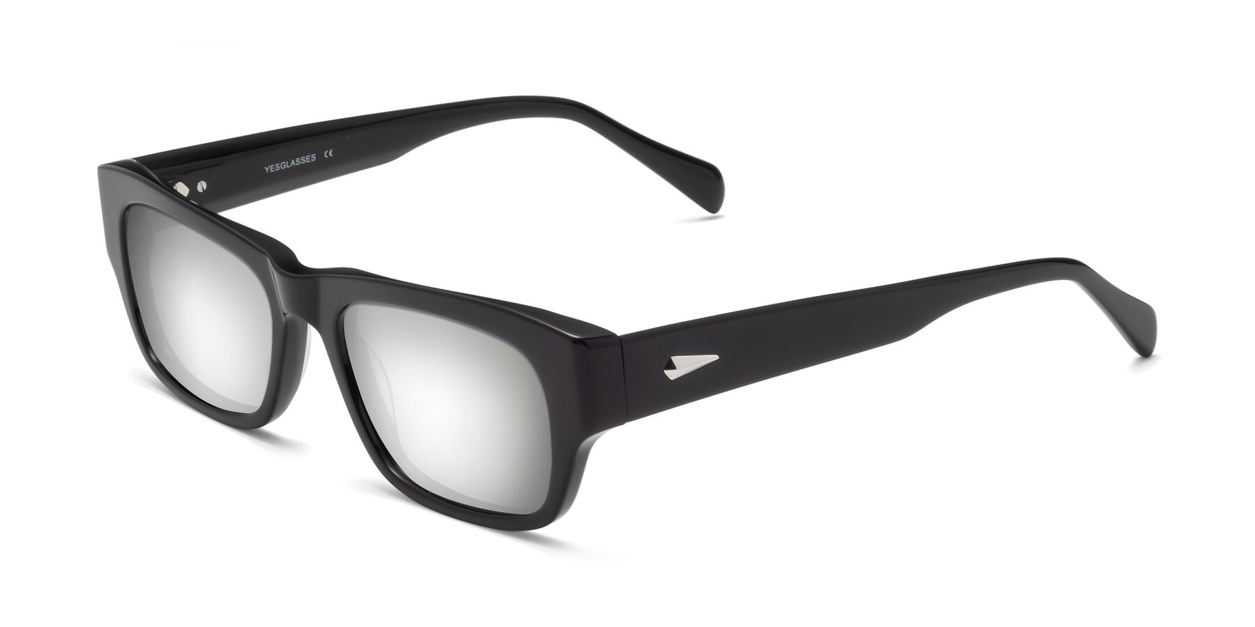 Angle of 1537 in Black with Silver Mirrored Lenses