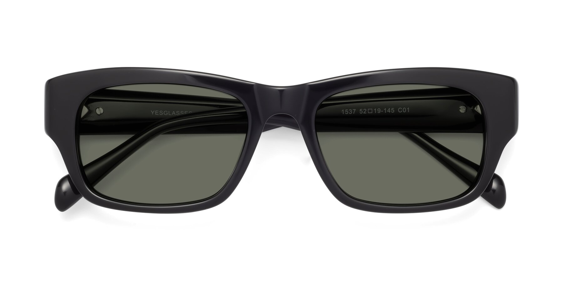 Folded Front of 1537 in Black with Gray Polarized Lenses