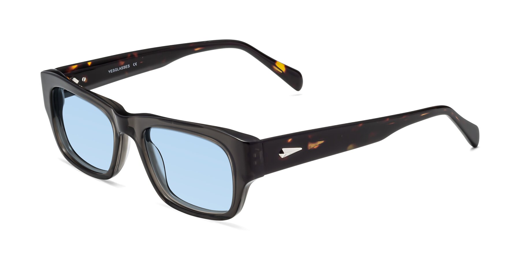 Angle of 1537 in Gray-Tortoise with Light Blue Tinted Lenses