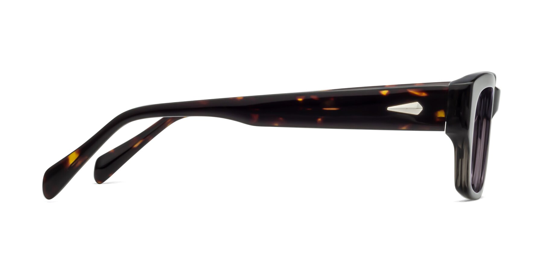 Side of 1537 in Gray-Tortoise with Light Purple Tinted Lenses
