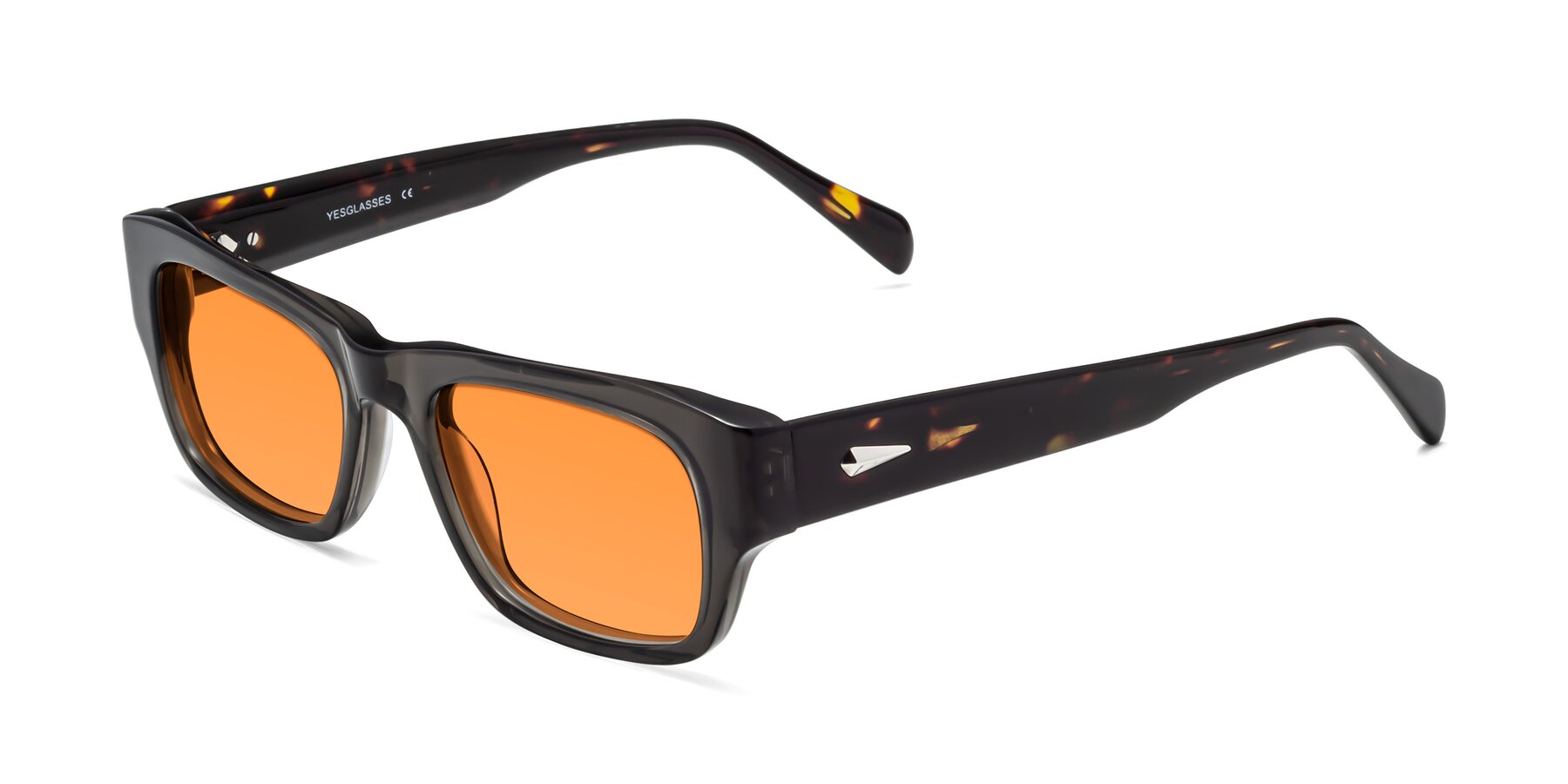 Angle of 1537 in Gray-Tortoise with Orange Tinted Lenses