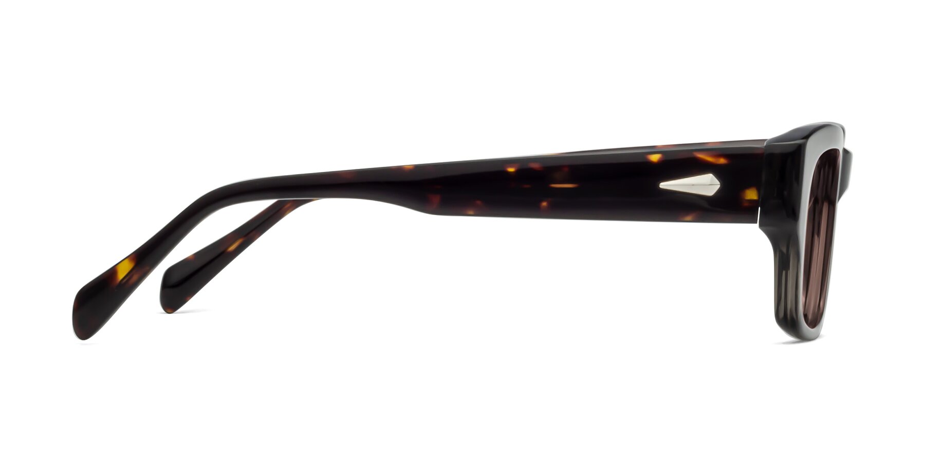 Side of 1537 in Gray-Tortoise with Light Garnet Tinted Lenses