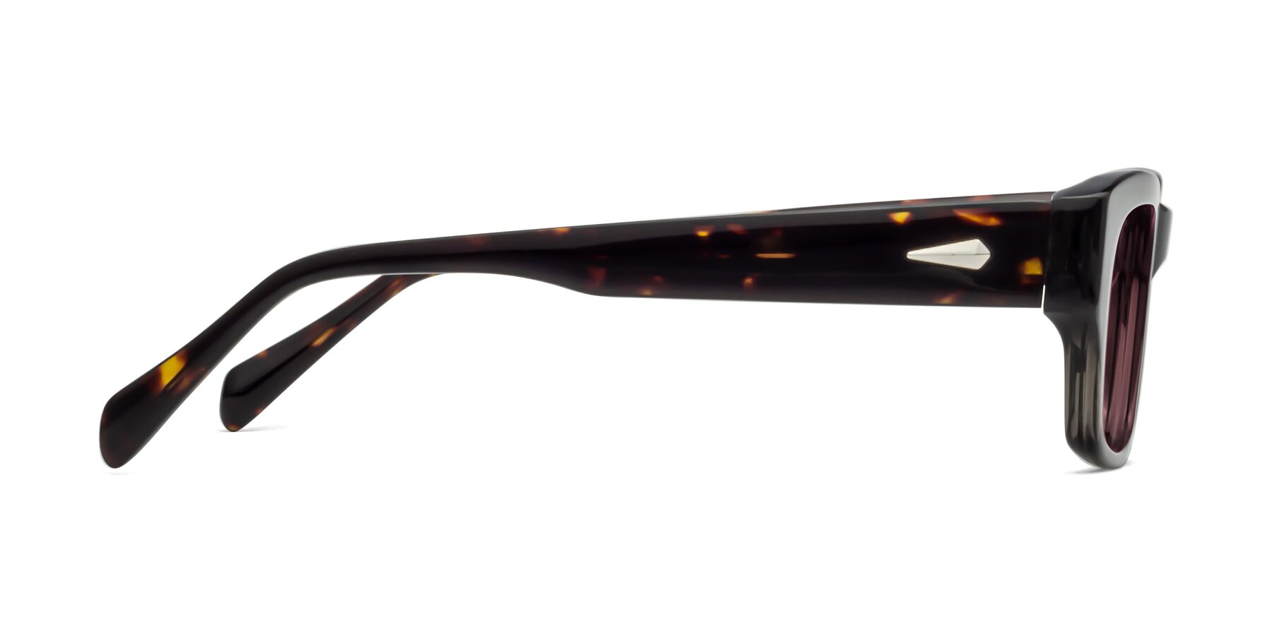 Side of 1537 in Gray-Tortoise with Medium Wine Tinted Lenses