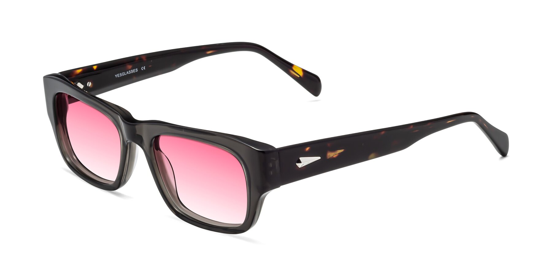 Angle of 1537 in Gray-Tortoise with Pink Gradient Lenses