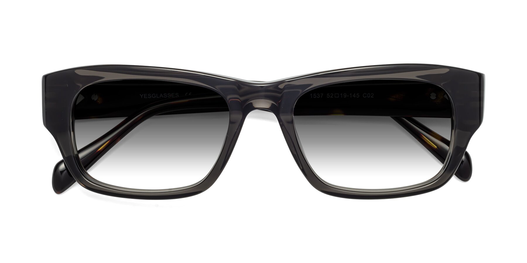 Folded Front of 1537 in Gray-Tortoise with Gray Gradient Lenses
