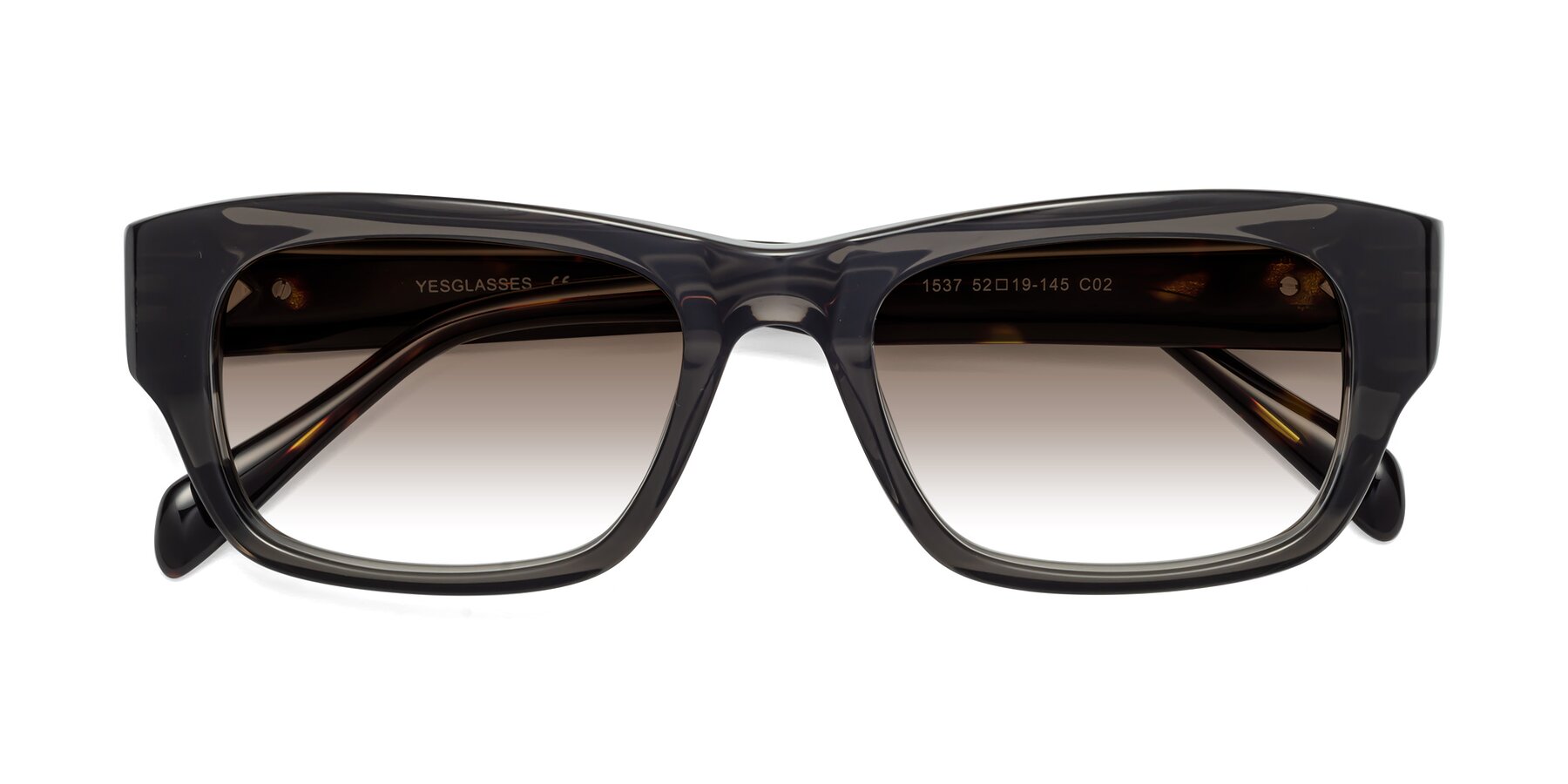 Folded Front of 1537 in Gray-Tortoise with Brown Gradient Lenses