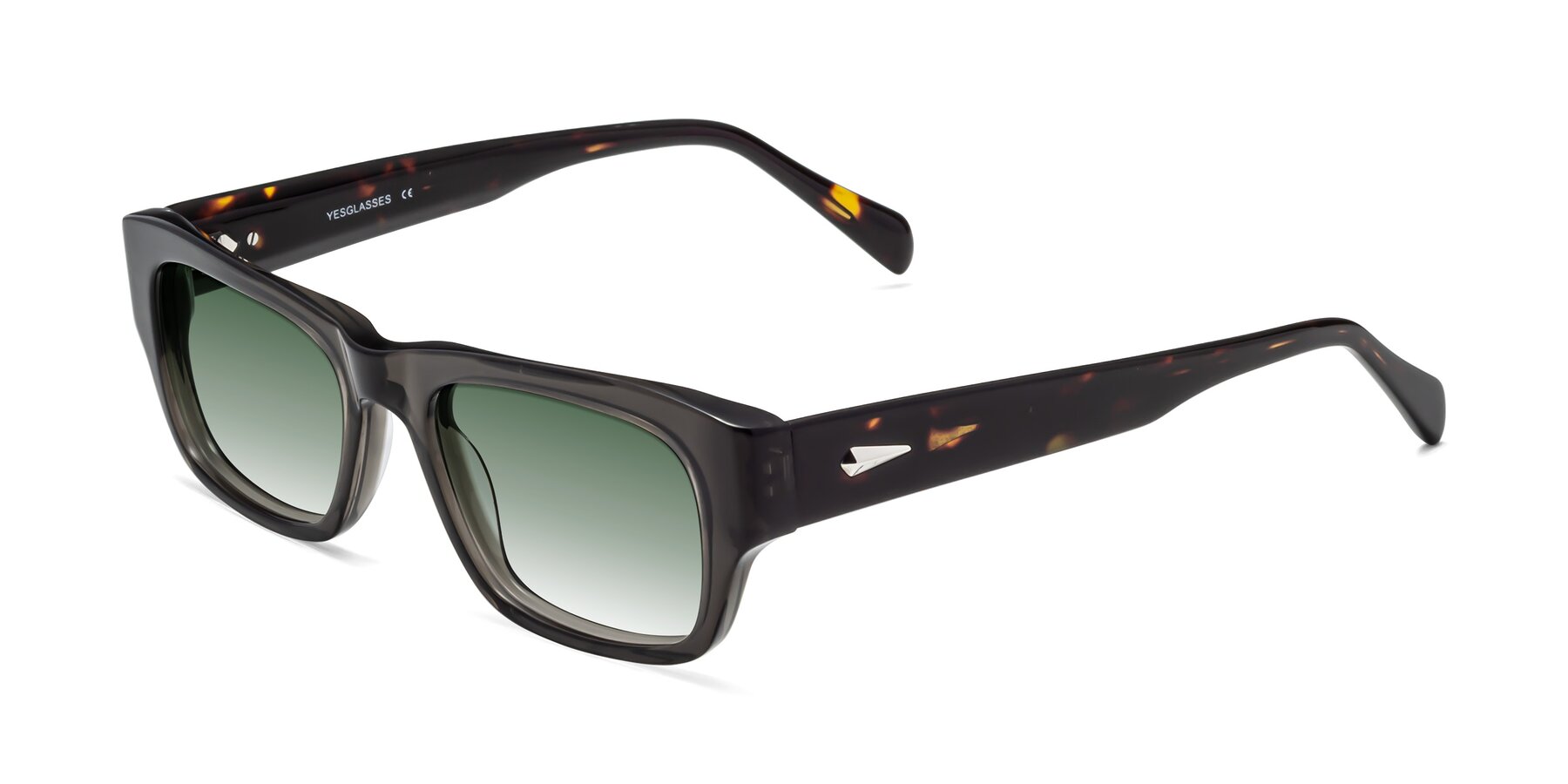 Angle of 1537 in Gray-Tortoise with Green Gradient Lenses