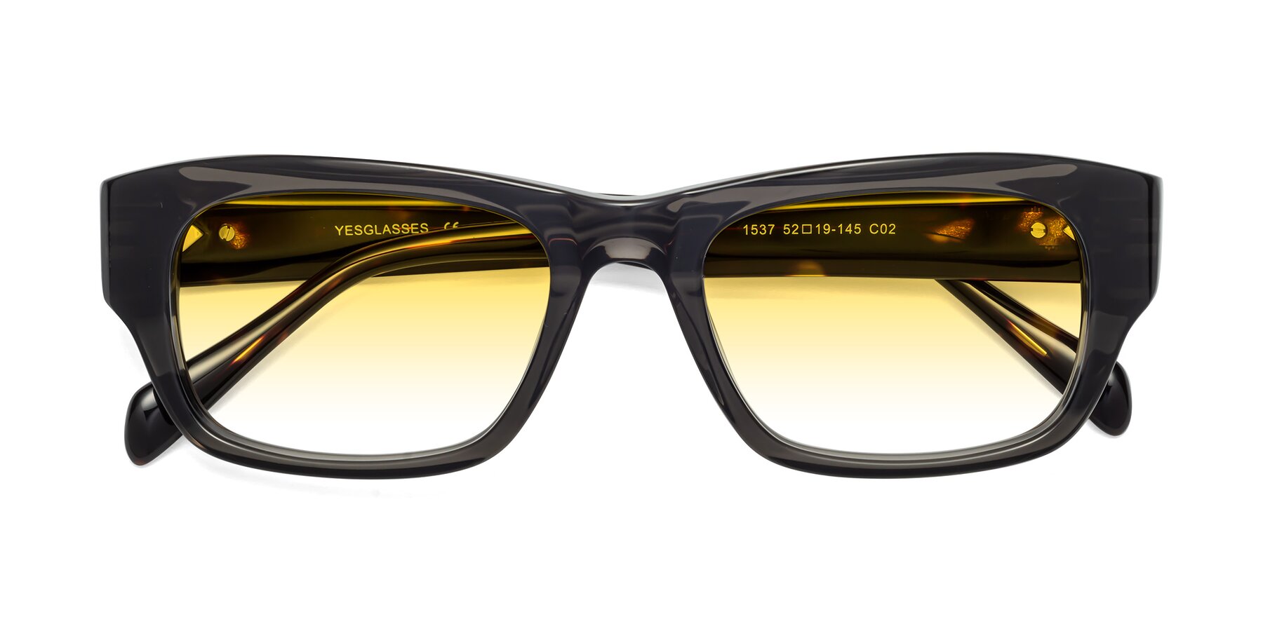 Folded Front of 1537 in Gray-Tortoise with Yellow Gradient Lenses