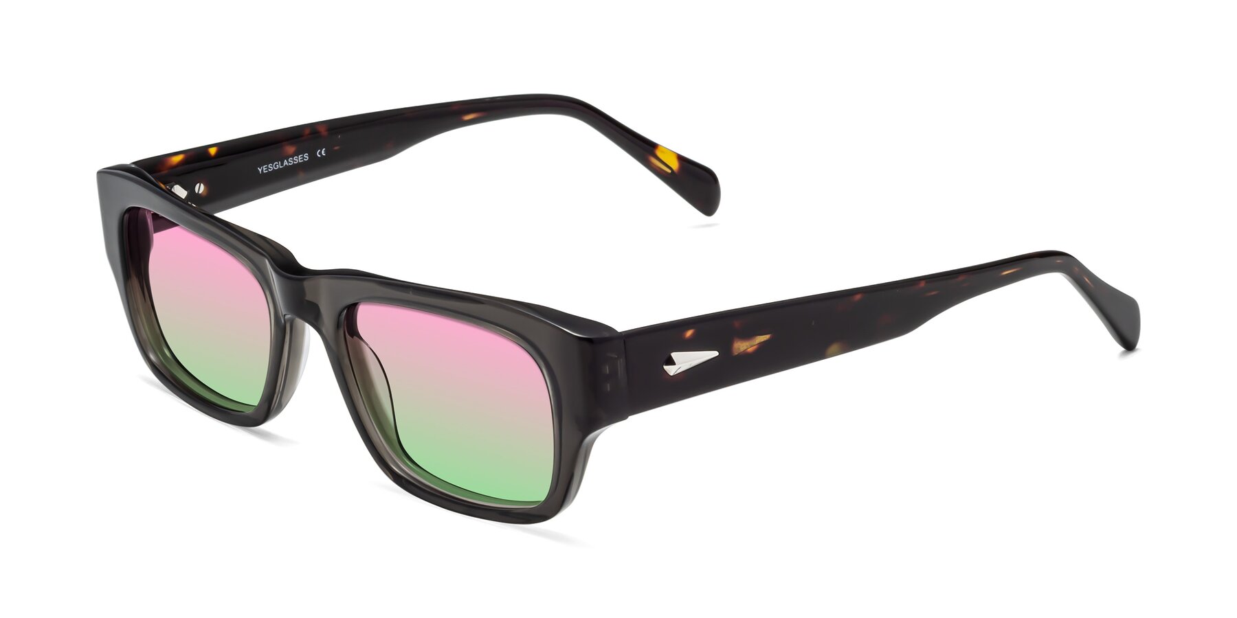 Angle of 1537 in Gray-Tortoise with Pink / Green Gradient Lenses