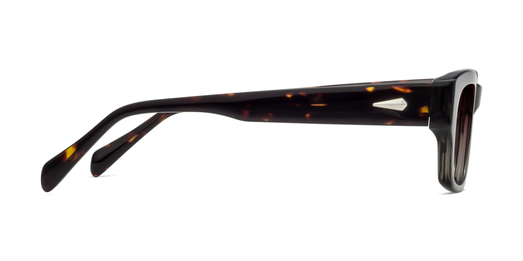 Side of 1537 in Gray-Tortoise with Garnet Gradient Lenses