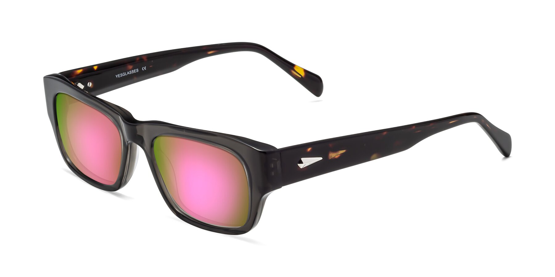 Angle of 1537 in Gray-Tortoise with Pink Mirrored Lenses