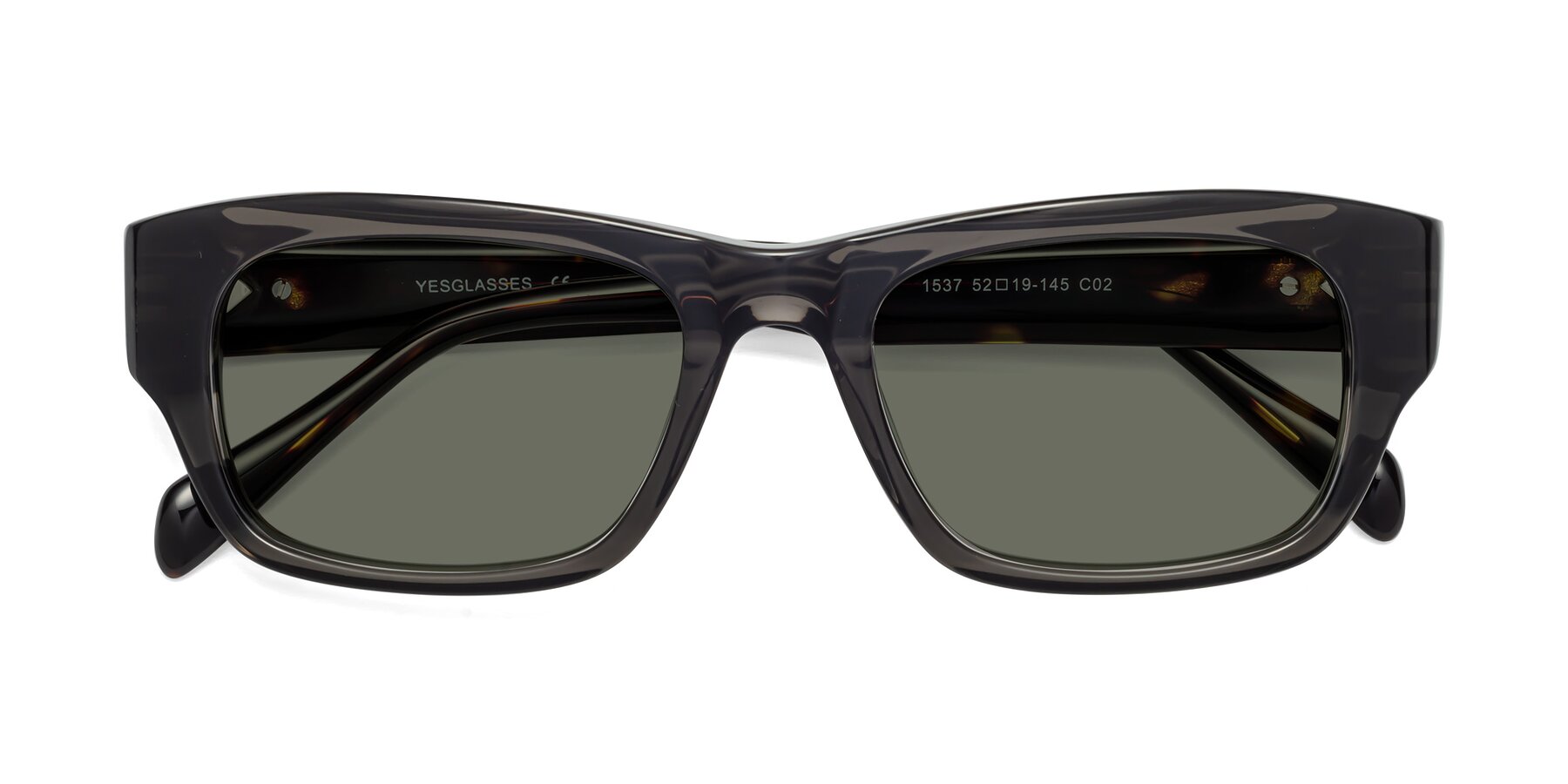 Folded Front of 1537 in Gray-Tortoise with Gray Polarized Lenses