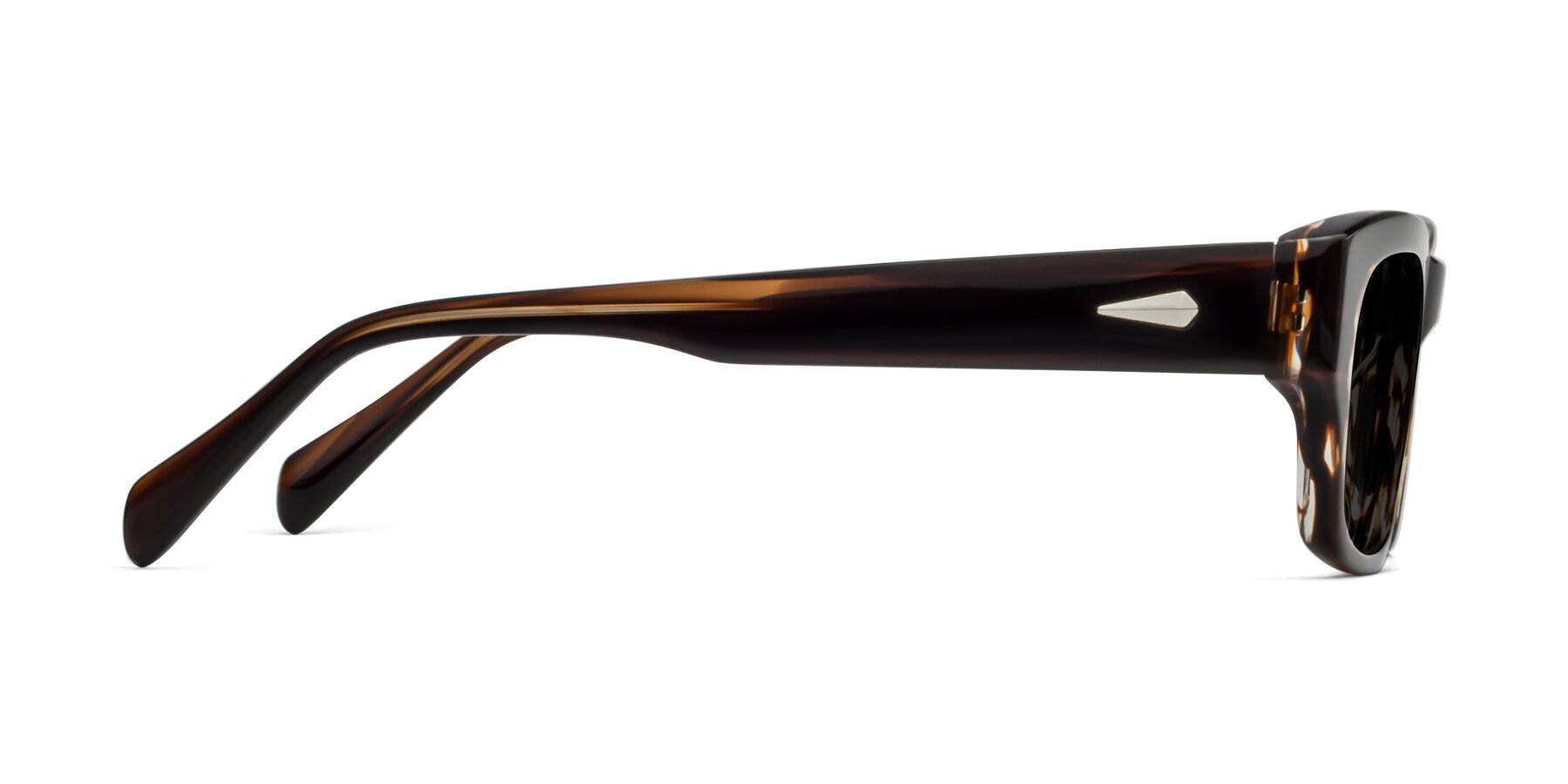 Side of 1537 in Stripe Brown with Gray Polarized TAC Lenses
